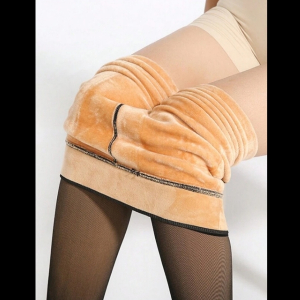 High Waist Fleece Lined Thick Tights For Women, Warm Tights